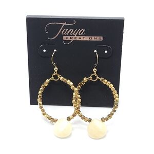 Tanya Creations Faux Stone Gold Tone Earrings